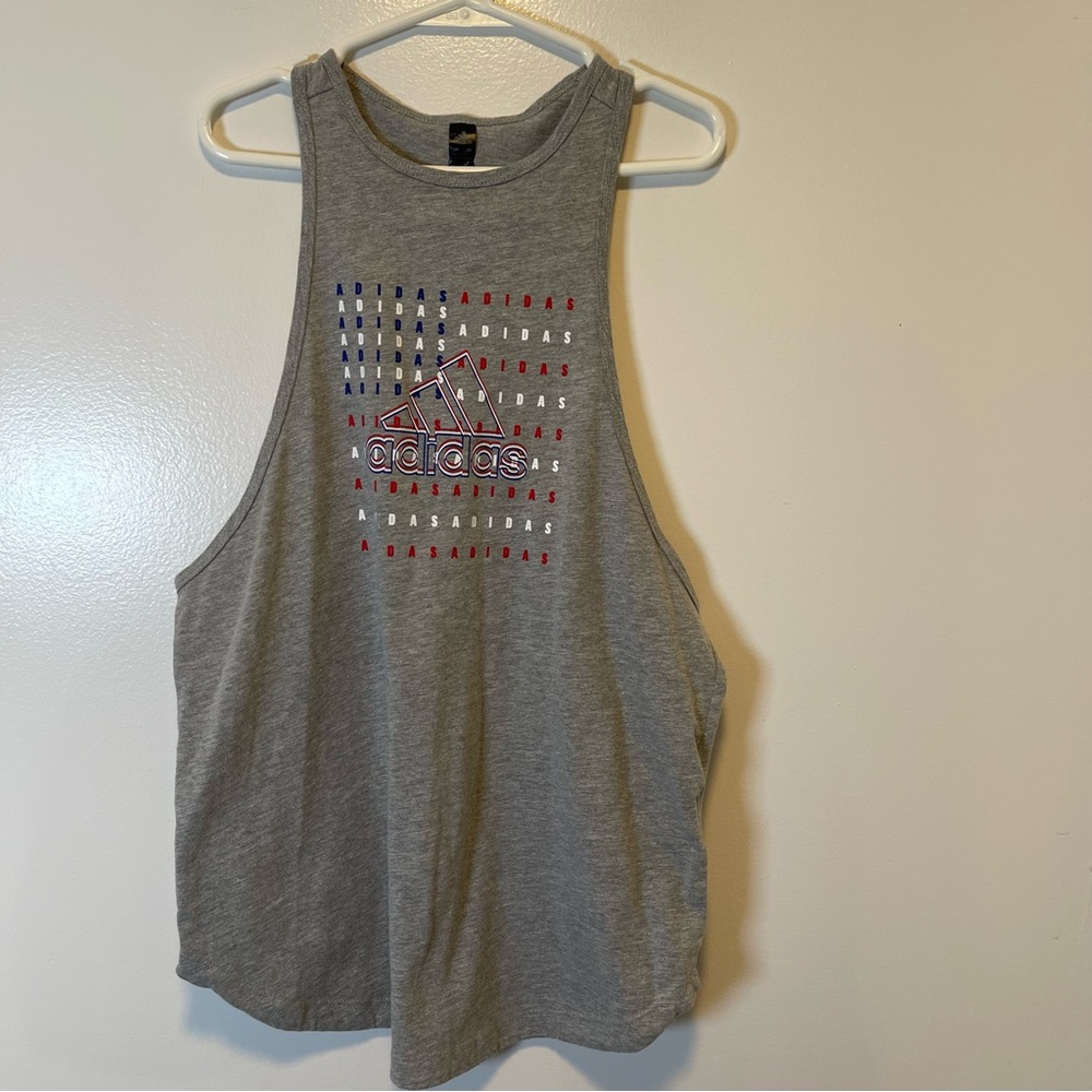 Adidas‎ red white and blue tank top girls size small (8-10)